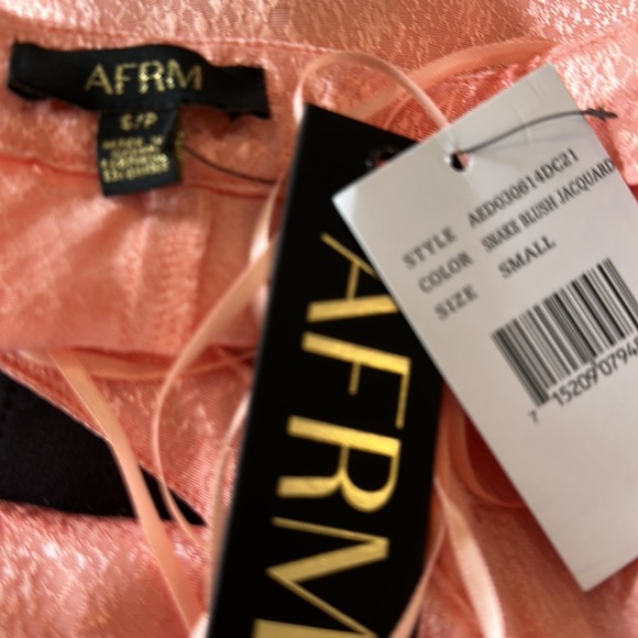 AFRM Norton Snake Blush Jacquard Cutout Sides & Back Midi Dress Size SP NWT - Picture 10 of 16